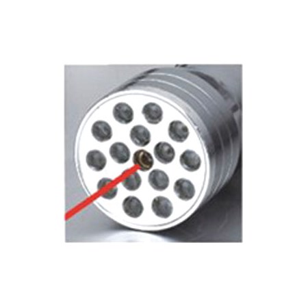 Svítilna LED (15 LED) se šňůrkou, laser  (3xAAA) stříbrná WL27
