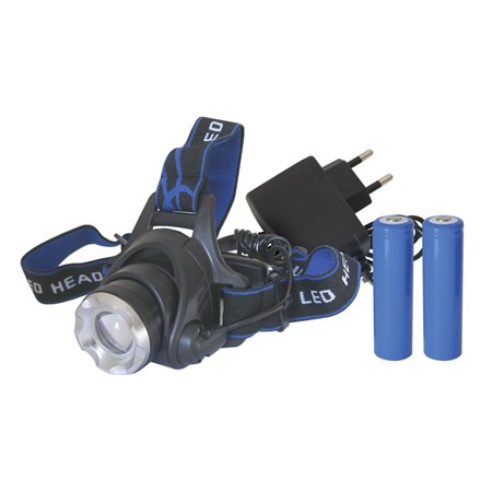 TIPA Čelovka LED 3W, Cree XM-L T6 + 2x18650 baterie a nabíječka