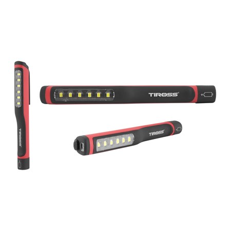 Svítilna ruční TIROSS TS-1118 6+1 LED, 3x AAA červená