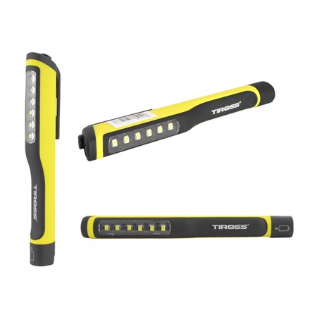 Flashlight hand TIROSS TS-1118 6+1 LED, 3x AAA yellow