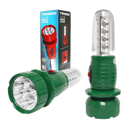 Lamp assembly TIROSS TS-798 7+16 LED, rechargeable green