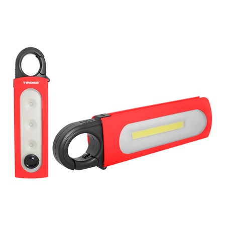 Flashlight hand TIROSS TS-1839 1 LED+COB, 4x AAA red