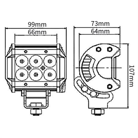 Light for working machines LED T786, 10-30V/18W