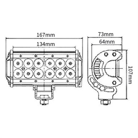 Svetlo na pracovné stroje LED T787, 10-30V/36W