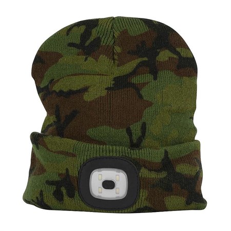 Cap with headlamp TES camouflage rechargeable