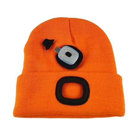 Cap with headlamp TES orange size L rechargeable