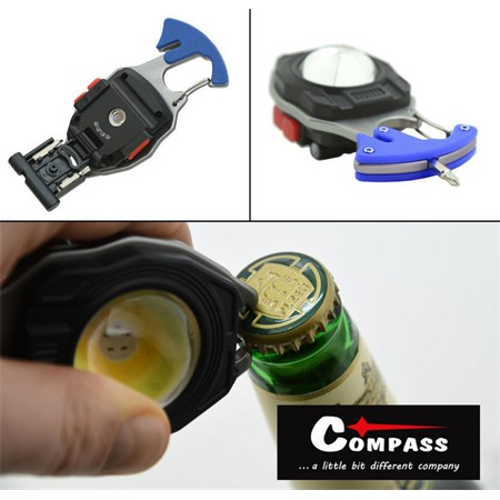 Flashlight COMPASS 08327 with lighter and strip cutter