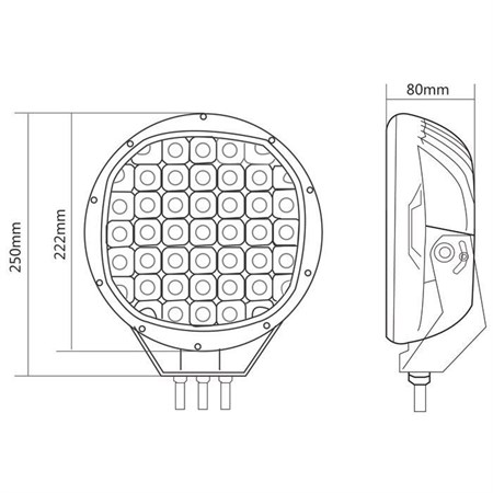 Light for working machines LED T763C, 10-30V/185W remote