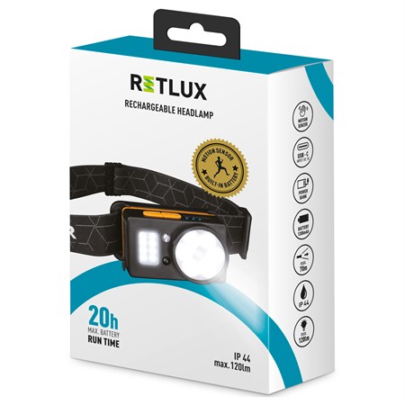 Svítilna čelovka RETLUX RPL 702 nabíjecí