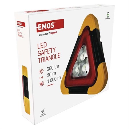 LED warning triangle, rechargeable, COB LED+red LED EMOS P45010