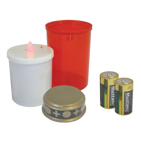Cemetery LED Candle + Alkaline R14 battery for FREE