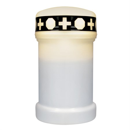 LED hřbitovní svíčka bílá + baterie ZDARMA