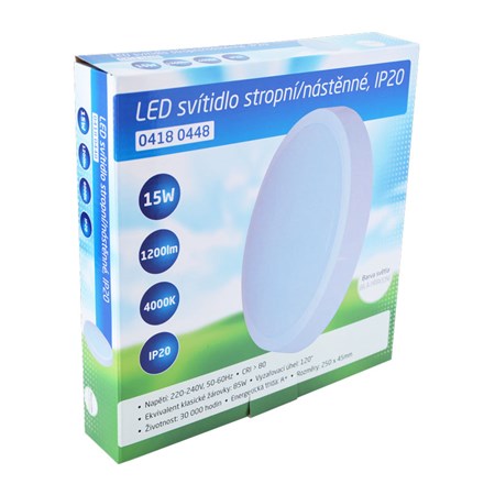 TIPA LED lamp STN04 ceiling / wall, IP20, 15W, 4000K