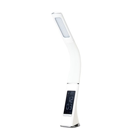 Lampa LED stolní IMMAX LEATHER s displejem bílá 08933L