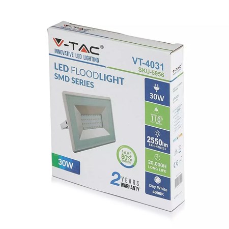 LED reflektor V-TAC VT-4031 30W bílá