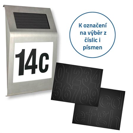 Solar luminaire 4L with house number