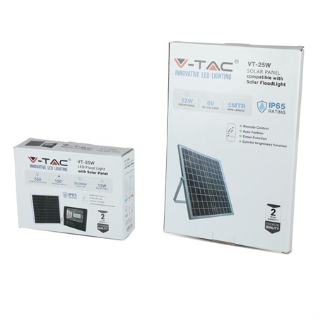 Solar luminaire V-TAC VT-25W 12W 6000K