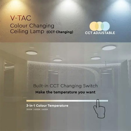 Ceiling lamp V-TAC VT-8418 CCT 3v1,18W