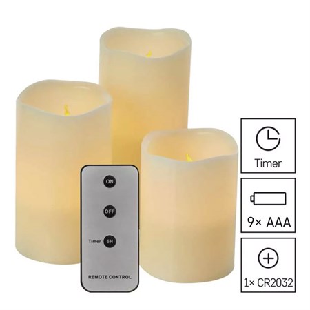 Wax LED candle EMOS DCCV07 set of 3 pcs