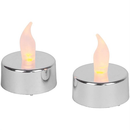 Tea LED candle MagicHome 2pcs silver