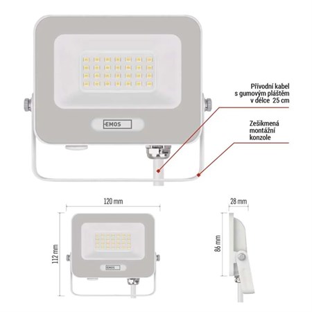 LED spotlight EMOS ZS2224W Glaro 20W
