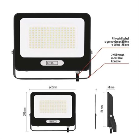 LED spotlight EMOS ZS2254B Glaro 100W