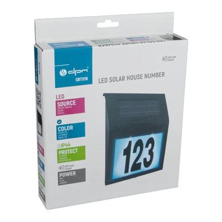 Solar luminaire DPM SBT01B with house number