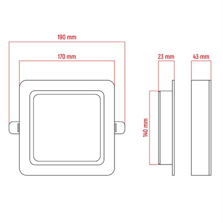 Ceiling lamp DPM CL9-S-18W-B 18W