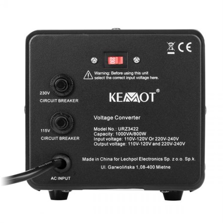 KEMOT URZ3422 800 W / 1000 VA Voltage Converter