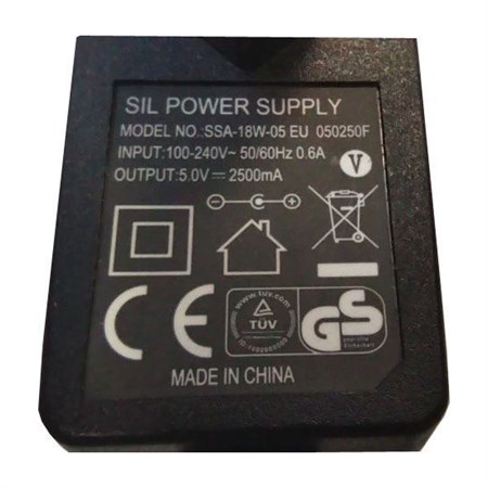 Power adapter 5V 2500mA SIL SSA-18W-05 (5,5x2,1mm)