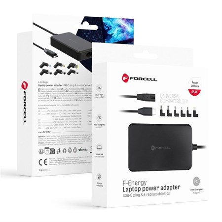 Adapter for laptops FORCELL F-Energy E856 universal 65W