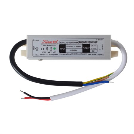 Power supply LED driver IP66, 12V/  5W/0.42A