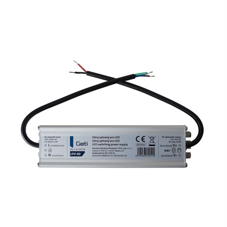 Power supply LED driver 12VDC/ 60W LPV-60, GETI