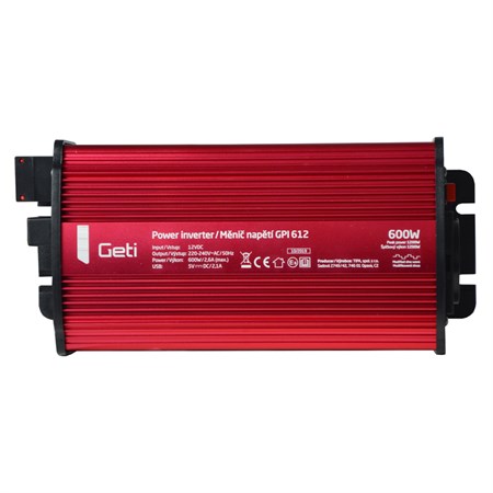 Power inverter GETI GPI 612 12V/230V 600W USB
