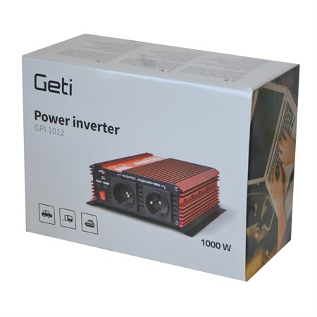 Power inverter GETI GPI 1012 12V/230V 1000W USB