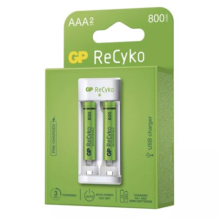 Nabíjačka batérií GP Eco E211 +  2xAAA ReCyko 800
