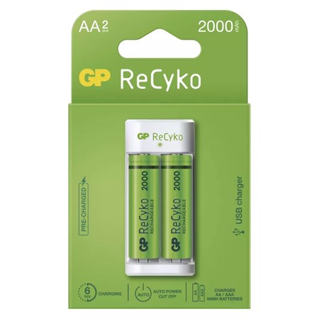 Battery charger GP Eco E211 +  2xAA ReCyko 2000