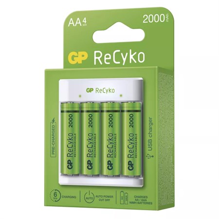 Battery charger GP Eco E411 +  4xAA ReCyko 2000