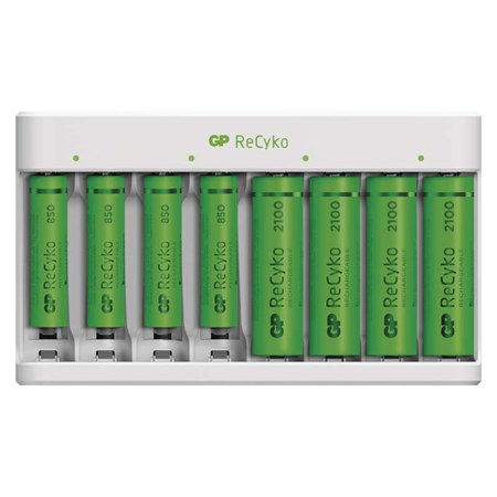Battery charger GP Eco E811 + 4x AA 2100 + 4x AAA