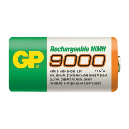 Baterie D (R20) nabíjecí GP NiMH 9000mAh 