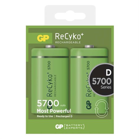 Baterie D (R20) nabíjecí 1,2V/5700mAh GP Recyko+