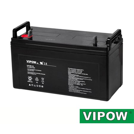 Baterie olověná 12V/120Ah VIPOW bezúdržbový akumulátor
