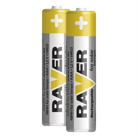 Battery AAA (R03) rechargeable 1,2V/400mAh RAVER solar  2pcs