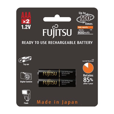 Baterie AAA (R03) nabíjecí 1,2V/900mAh Fujitsu black PRO 2ks