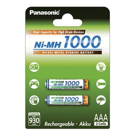 Batéria AAA (R03) nabíjacia 1,2V/1000mAh PANASONIC NiMH 2ks