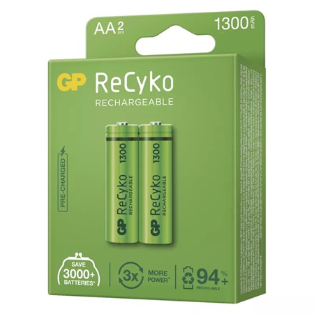 Baterie AA (R6) nabíjecí 1,2V/1300mAh GP Recyko  2ks