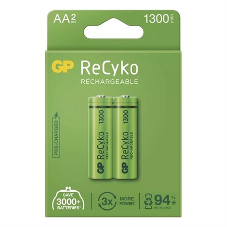 Battery AA (R6) rechargeable 1,2V/1300mAh GP Recyko  2pcs