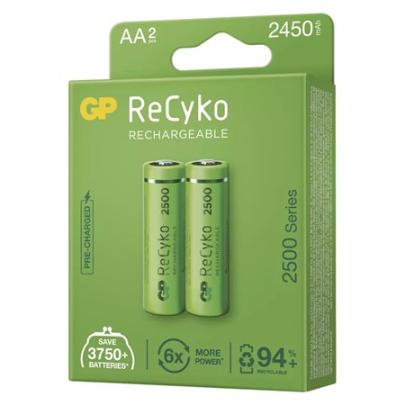 Batérie AA (R6) nabíjacie 1,2V/2450mAh GP Recyko  2ks