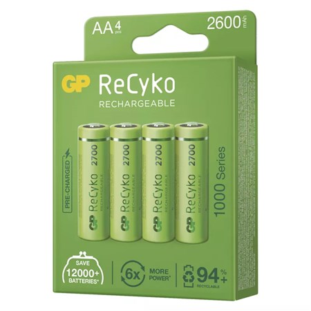 Battery AA (R6) rechargeable 1,2V/2600mAh GP Recyko  4pcs