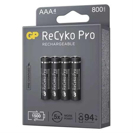 Baterie AAA (R03) nabíjecí 1,2V/800mAh GP Recyko Pro  4ks